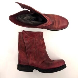 A.S.98 Red Ankle Boots